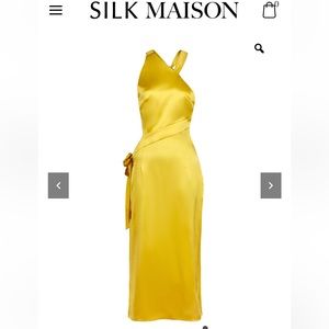 Silk Maison slide slit ribbon maxi dress